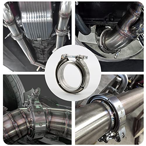 JDMSPEED مجموعة مشبك فلانج V-Band جديدة 3" من JDMSPEED مع حافة 4 قطع من الفولاذ المقاوم للصدأ بديل لماسورة العادم (4) - Image 2