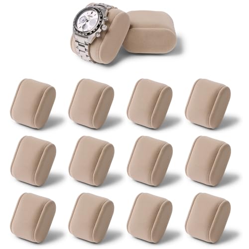 TAWBURY Bayswater Watch Box Pillows - Small | 18cm/7.1" Circumference | 5.1cm/2" Width | Compatible with Bayswater 12 Slot Watch Box (Taupe) | Pack of 12 Pillows (Beige/Cream) - Image 1