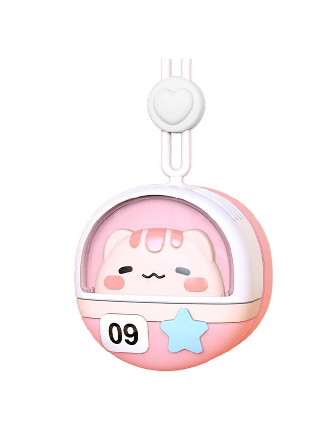 Loquat Portable Neck Fan Cute Silent Operation Leafless Mini Neck Hanging Fan for Outdoor Travel Cute Cat - Image 1