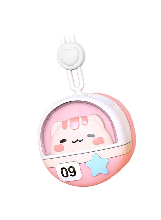 Loquat Portable Neck Fan Cute Silent Operation Leafless Mini Neck Hanging Fan for Outdoor Travel Cute Cat - Image 3