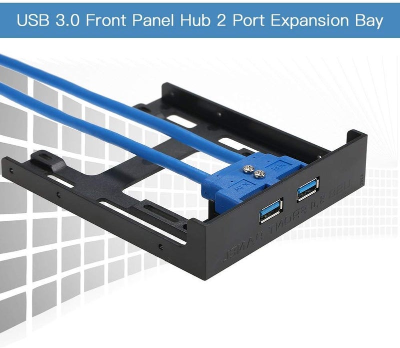 viboton USB 3.0 Front Panel Hub 2 Port Expansion Bay 20 Pin to USB3.0 60cm Bracket Adapter Cable for PC Desktop 2.5" Floppy Bay (VB-07) Gold - Image 5