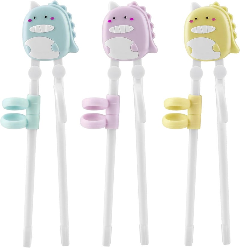 PandaEar All budget friendly options Chopsticks for Kids, Dinosaur, Learning Exercise, Chopsticks for Beginners, Toddlers, 3 Pieces Fine detail - Image 1