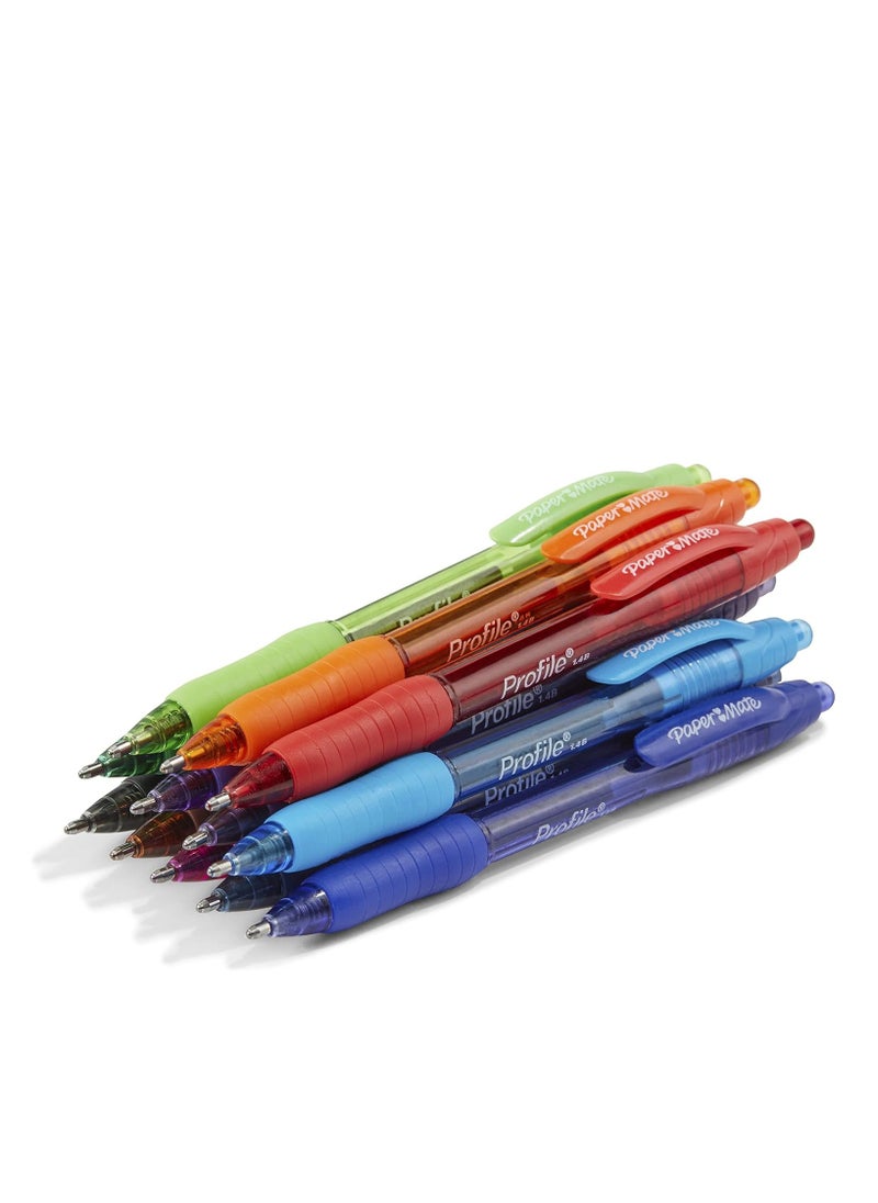 Paper Mate أقلام حبر جاف قابلة للسحب من Paper Mate، بلون غامق (1.4 مم)، ألوان متنوعة، 12 قلمًا  - Image 5
