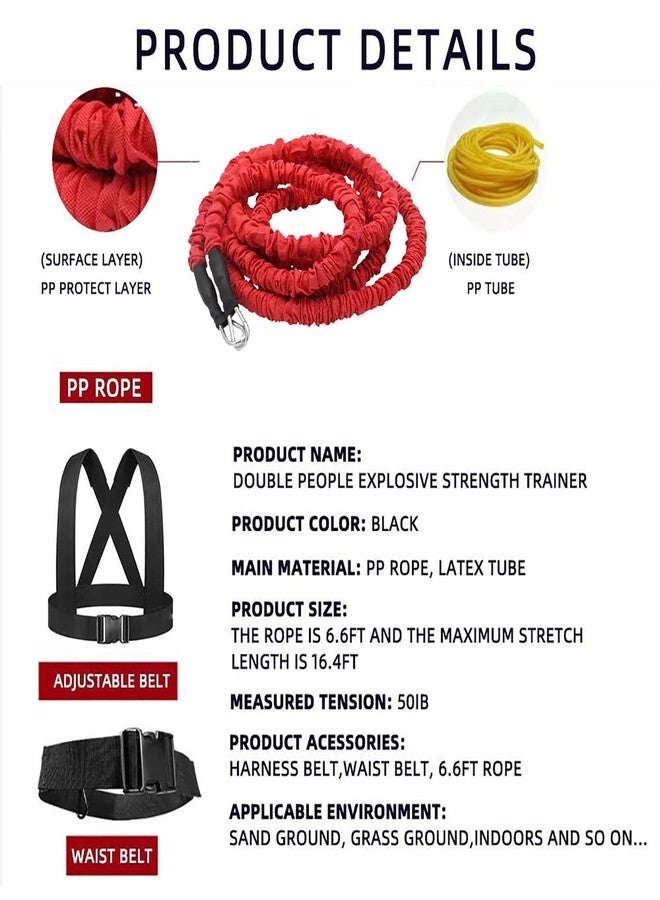 OYINDIZ Resistance Explosive Training Rope Force Improve Power, Agility, Strength Track and Field Football Basketball Volleyball Multi-Directional Fitness Equipment - Image 2