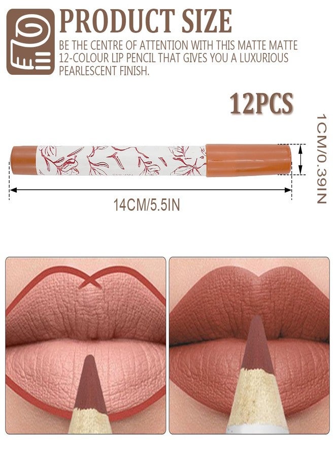 UPIQNG 12 Colors Matte Lip Liner Lipliner Pencil Velvet Lip Liner Slim Lip Pencil Smooth Lipsticks Waterproof Long Lasting Lip Liner Makeup Supplies Lip plumper Cosmetic Set - Image 2