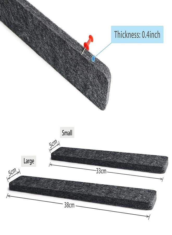 Uoisaiko Felt Pin Board Bar 15"x2", Pack of 8 Bulletin Board Strips with 40 Push Pins, Home Office Memos Notice Boards Felt Wall Tiles - Image 2