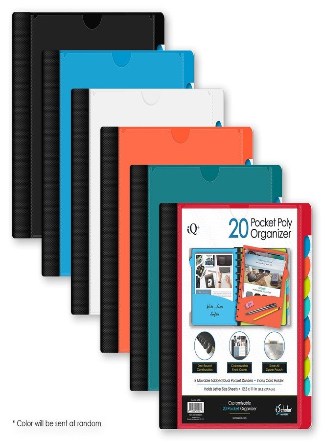 iScholar 20 Pocket Folder with Zipper Pouch, Color May Vary (34906) - Image 2