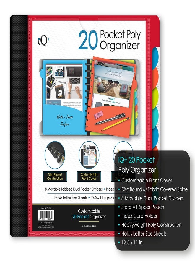 iScholar 20 Pocket Folder with Zipper Pouch, Color May Vary (34906) - Image 5
