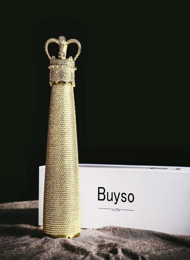 Buyso زجاجة مياه Buyso الذهبية المرصعة بأحجار الراين، زجاجة مياه ذهبية مرصعة بأحجار الراين والماس، قابلة لإعادة الاستخدام، معزولة، مصنوعة من الفولاذ المقاوم للصدأ، هدية جمالية فاخرة - Image 2