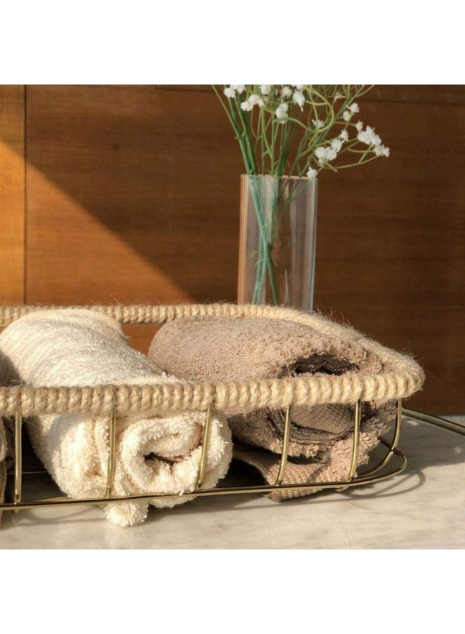Emoh Decor Premium Bathroom And Kitchen Wicker Basket Seagrass Kauna Grass For Towel - 11" X 8" X 2.5", Rectangular, Beige - Image 3