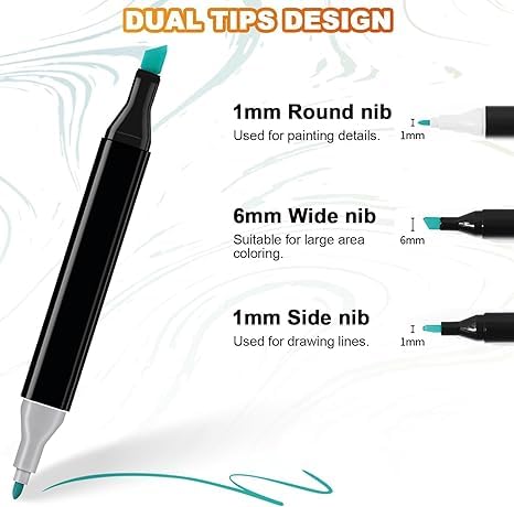 REIL RAID Dual Tip Colorful Art 80 Markers Sketch Pens Colors With Carrying Case For Painting Sketching Drawing -Twin Head Permanent Colouring Marker Pens For Kids Adult, Multicolor (80) - Image 2