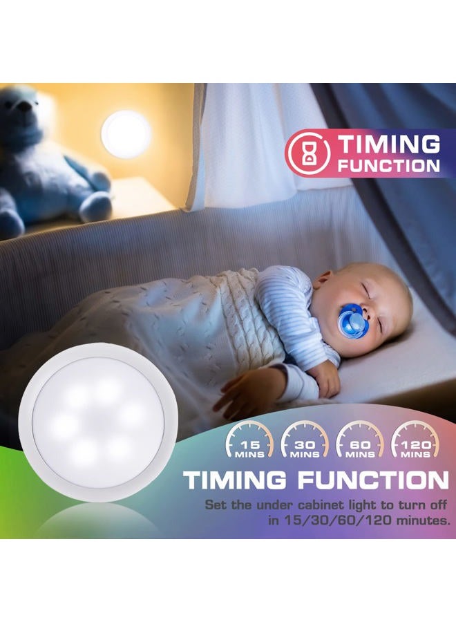EverBrite Puck Lights with Remote Control, LED Under Cabinet Lights, Under Counter Light Battery Operated, Wireless Stick on Light, Closet Light Dimmable for Closet, Bedroom, Battery Included, 6-Pack - Image 5