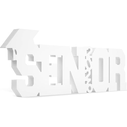 RTMISA Large Senior 2026 Sign Graduation Decorations Class of 2026 Photo Booth Props for Photoshoot, Graduation Table Centerpieces for Senior Night Decor Letter Sign Grad Party Supplies - White - Image 1