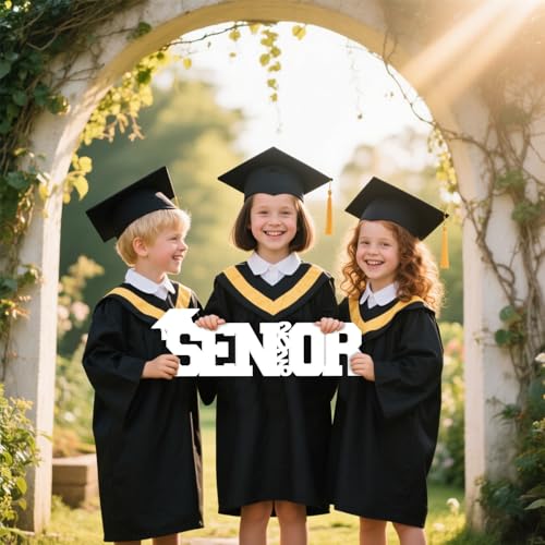 RTMISA Large Senior 2026 Sign Graduation Decorations Class of 2026 Photo Booth Props for Photoshoot, Graduation Table Centerpieces for Senior Night Decor Letter Sign Grad Party Supplies - White - Image 5