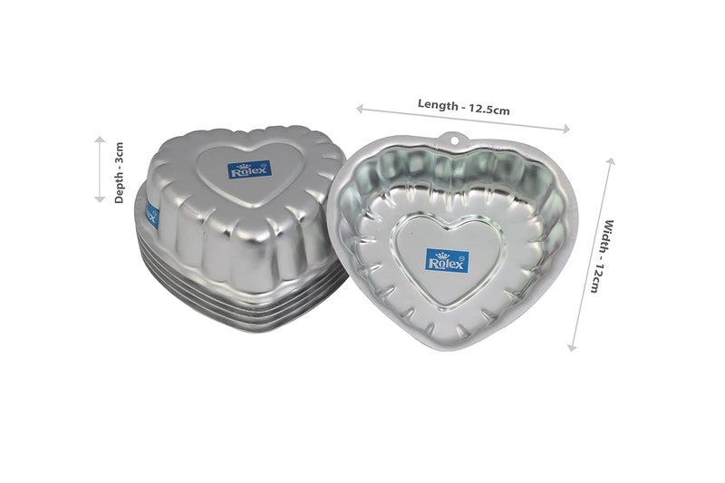 Rolex Aluminium Jelly Cupcake Muffin Mould DecHeart Set of 6 S2 - Image 2