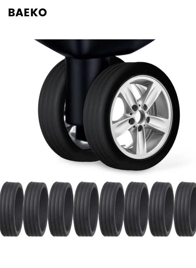 BAEKO 8PCS Luggage Wheel Covers-Carry on Luggage Suitcase Wheels Protector/Luggage Caster Cover for Most 8-Spinner Wheels Luggage Sets,Silicone Case for Suitcases Wheel/Luggage Accessories - Image 1
