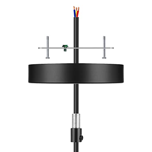 Canomo 6 Inch Ceiling Lighting Canopy Kit Ceiling Plate Cover for Single Pendant Light and Chandelier with All Hardware Includes Loop, Cross Bar and Mounting Screws, Black - Image 5