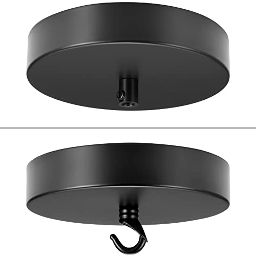 Canomo 6 Inch Ceiling Lighting Canopy Kit Ceiling Plate Cover for Single Pendant Light and Chandelier with All Hardware Includes Loop, Cross Bar and Mounting Screws, Black - Image 2