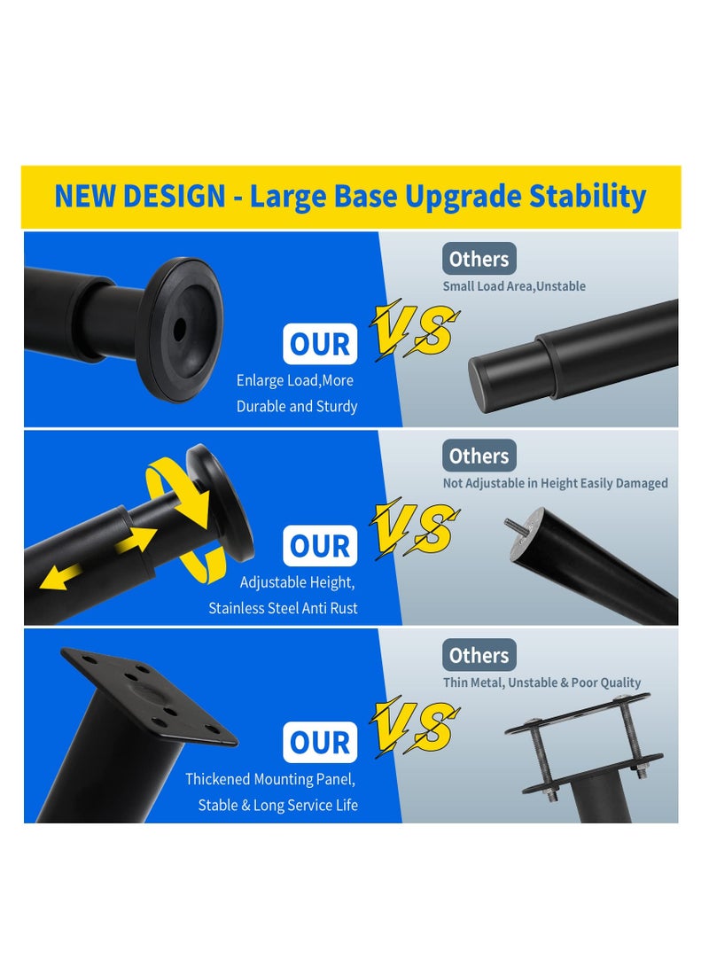 KASTWAVE 4 Pcs Furniture Legs, Metal Cabinet Legs, 1 inches/5 cm Adjustable Leveling Feet Furniture Levelers Table Feet Heavy Duty Leg Levelers for Cabinets Sofa Tables Chairs, for Sofa Table Chair Desk - Image 2