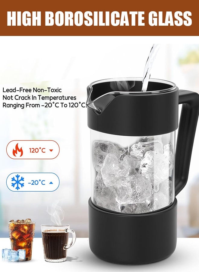 ماكينة صنع القهوة الفرنسية، ماكينة صنع القهوة سعة 1000 مل مع فلتر للقهوة والشاي السائب ورغوة الحليب في المنزل أو أثناء السفر، إبريق قهوة ساخن وبارد، فلتر من الفولاذ المقاوم للصدأ مع زجاج بورسليكات عالي المقاومة للحرارة - Image 4