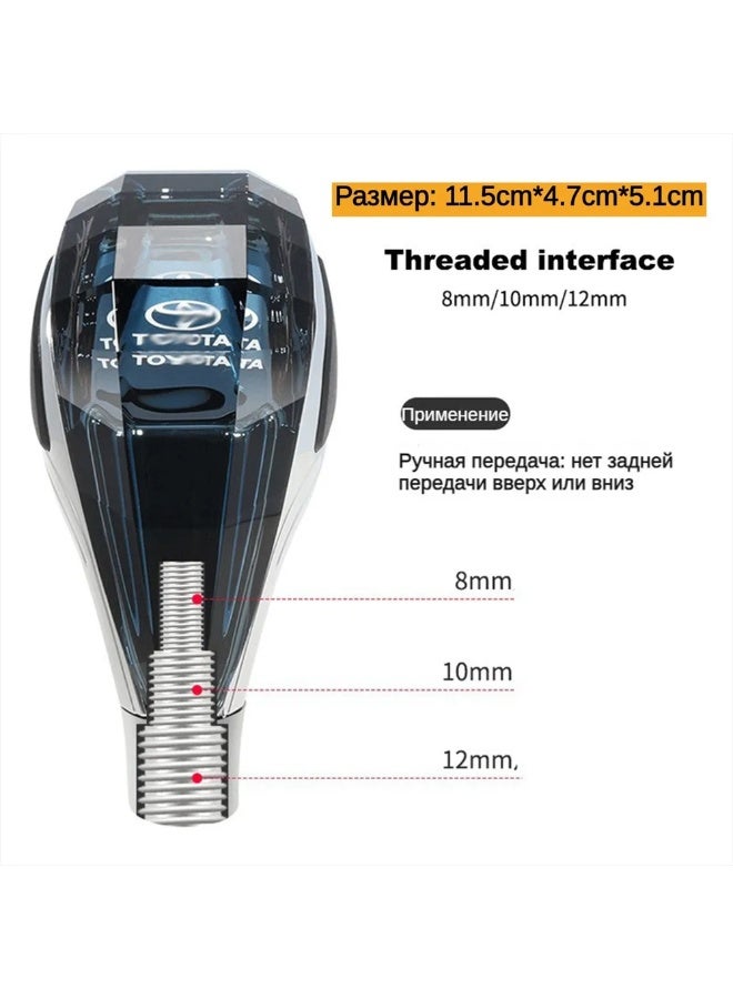 TOYOTA Blue Luxury Gear Shift Knob – Elegant and Durable Design - Image 2