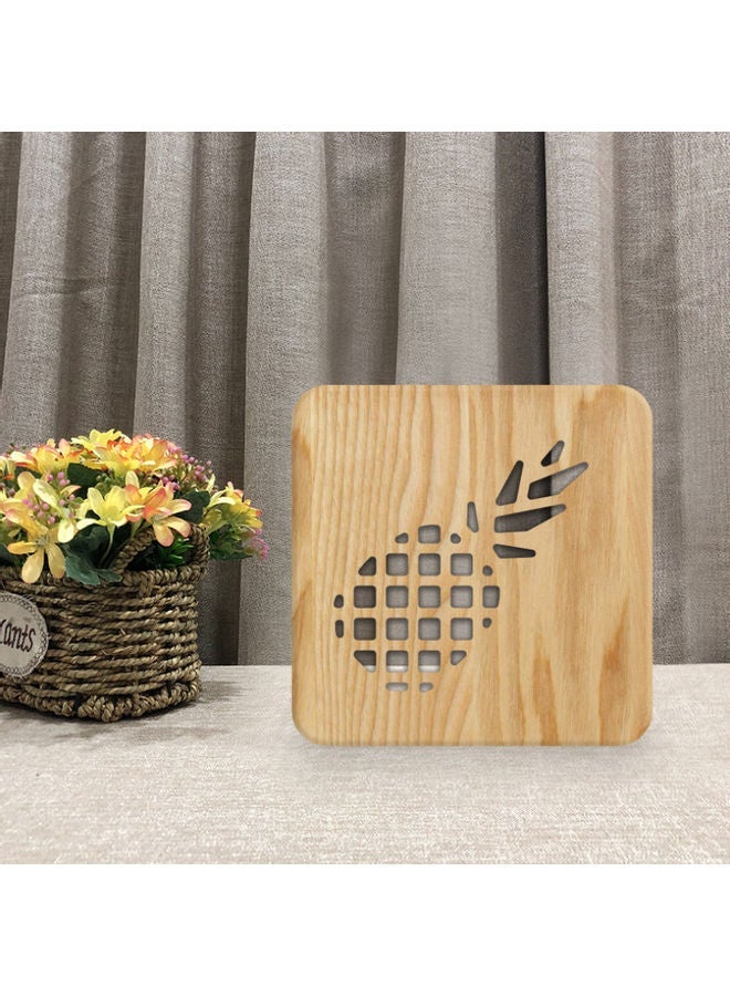 NIBEMINENT Wooden Creative Night Table Lamp Beige 19x19cm - Image 3