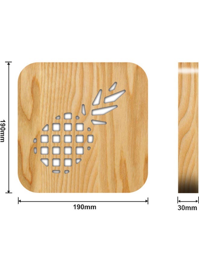 NIBEMINENT Wooden Creative Night Table Lamp Beige 19x19cm - Image 2