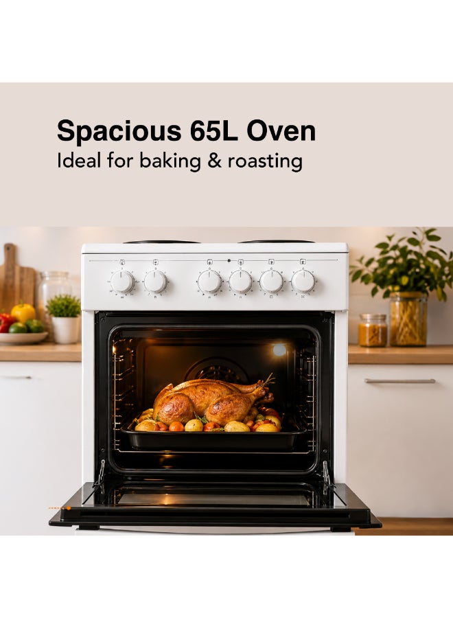 SUPER GENERAL 4 Hot Plate Electric Cooker 60 x 60 cm, Electric Oven with Splash Protection, 1 year warranty SGC6041BS White/Black - Image 5