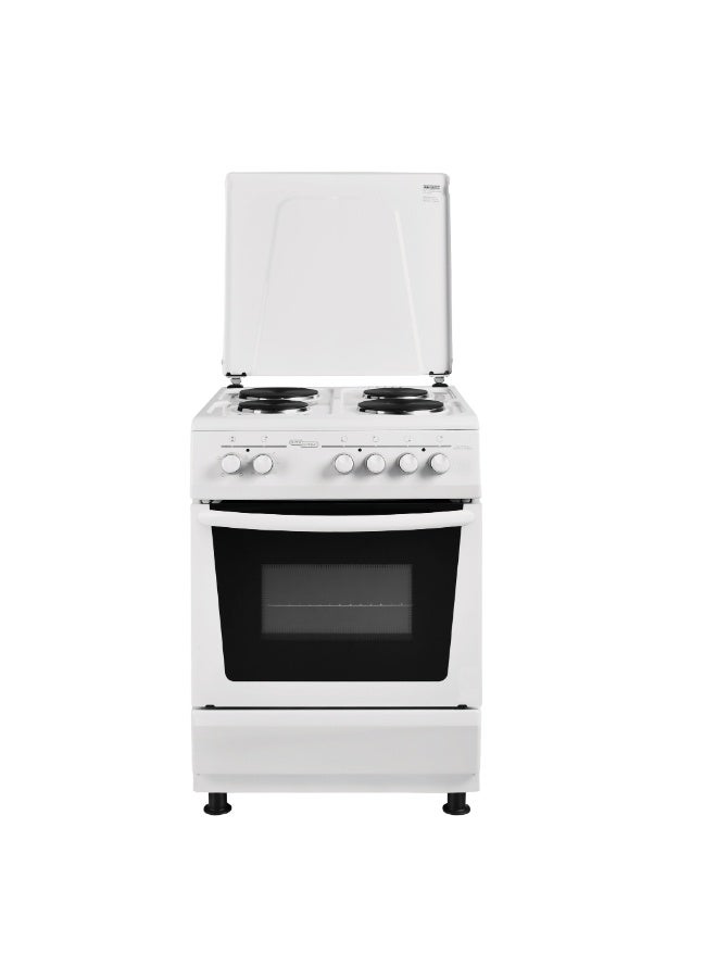 SUPER GENERAL 4 Hot Plate Electric Cooker 60 x 60 cm, Electric Oven with Splash Protection, 1 year warranty SGC6041BS White/Black - Image 1