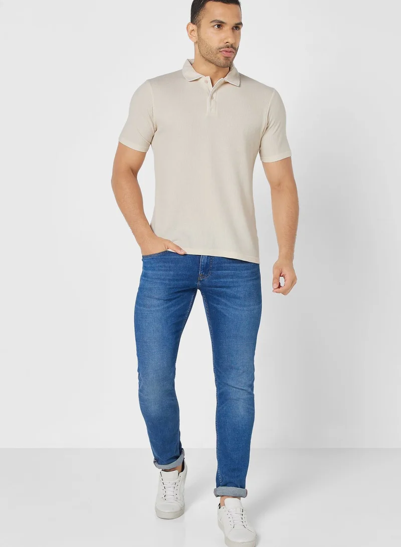 Seventy Five Waffle Polo Shirt