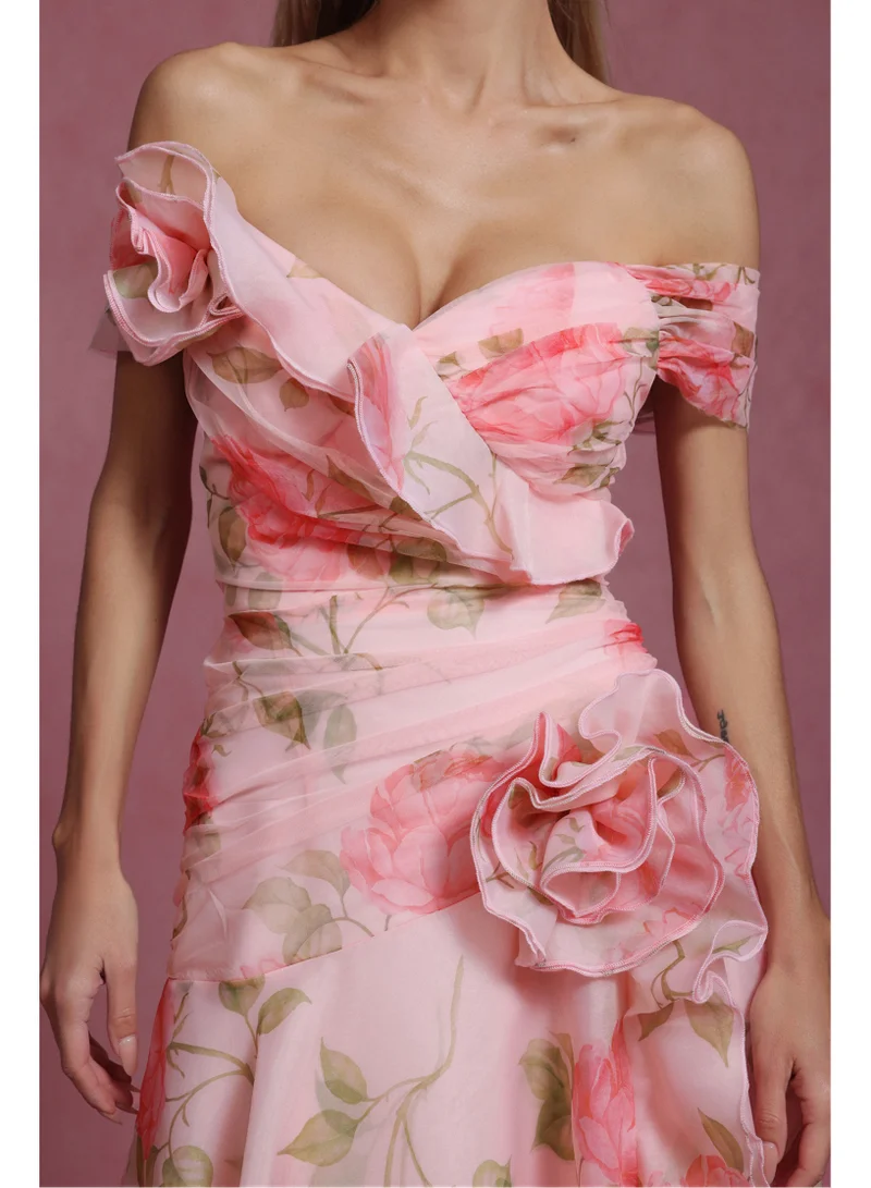 Bella Barnett Jussi Sleeveless Flowers Flounce Maxi Dress
