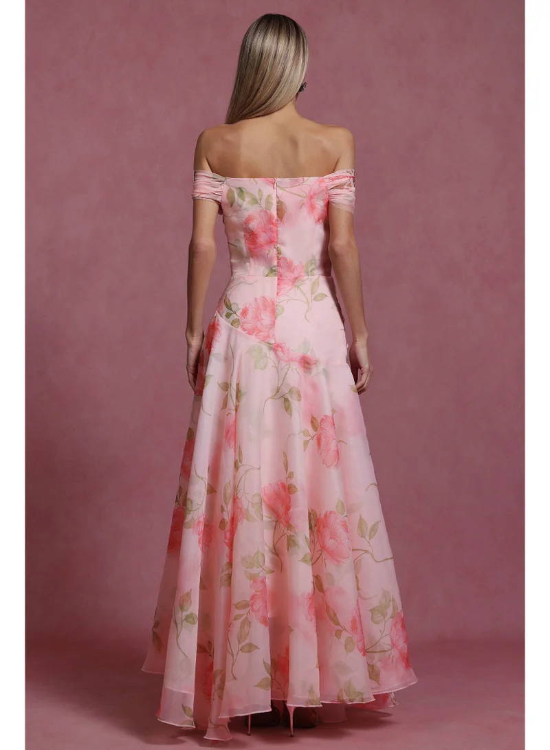 Bella Barnett Jussi Sleeveless Flowers Flounce Maxi Dress