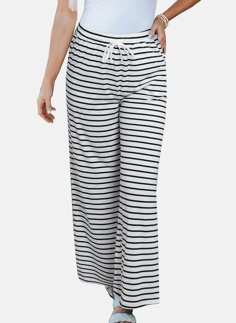 يونيكي White Striped Casual Trousers