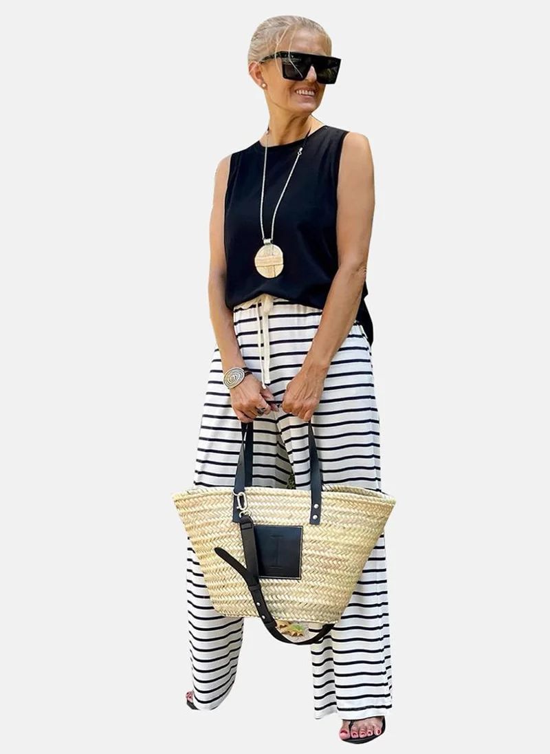 يونيكي White Striped Casual Trousers
