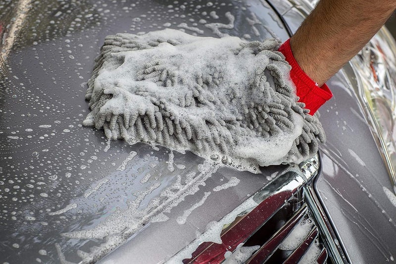 Auto Hub Chenille Microfiber Wash Mitt, Car Cleaning Gloves with Thick Plush, Ultra Soft Strands, Scratch Free and Water Absorbent Microfiber Gloves for Car & Bike Washing Pack of 3 - Image 3