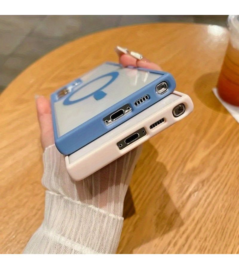 Transparent Macaron Magnetic Case Compatible With Samsung Galaxy S23 FE Green - Image 2