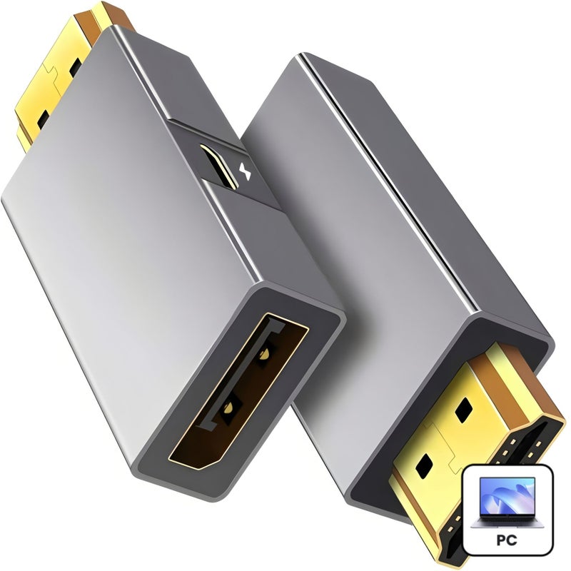محوّل HDTV إلى DisplayPort 4K 60Hz HDTV إلى DP محوّل ذكر إلى أنثى رمادي لبطاقة رسومات الكمبيوتر المحمول - Image 1