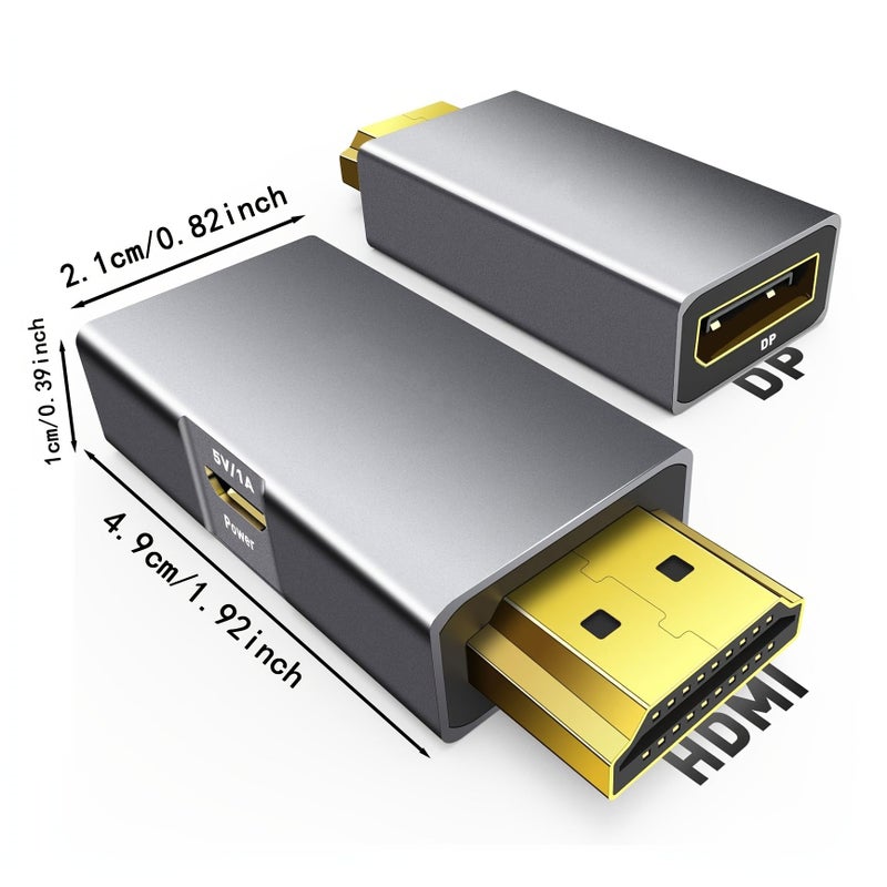 محوّل HDTV إلى DisplayPort 4K 60Hz HDTV إلى DP محوّل ذكر إلى أنثى رمادي لبطاقة رسومات الكمبيوتر المحمول - Image 3