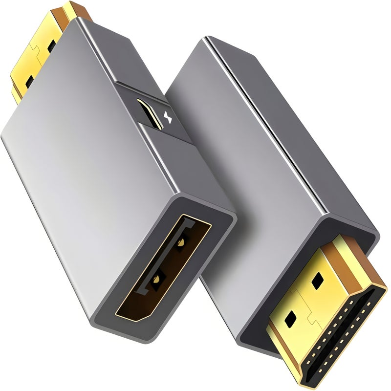 محوّل HDTV إلى DisplayPort 4K 60Hz HDTV إلى DP محوّل ذكر إلى أنثى رمادي لبطاقة رسومات الكمبيوتر المحمول - Image 2