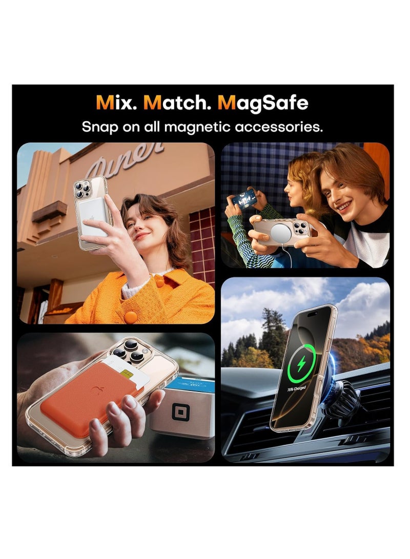 اووكاي [5 في 1] جراب مغناطيسي متوافق مع iPhone 16 Pro [مضاد للاصفرار] [مناسب لـ Magsafe] مع واقي شاشة (عبوة من قطعتين) + واقي عدسة الكاميرا (عبوة من قطعتين)، غطاء جراب شفاف - Image 5