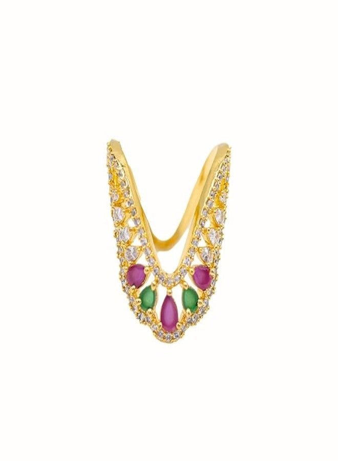 ZEELLO Gold Plated Vanki Ring For Women | Gift for Women and Girls, CZ Cubiz Zirconia Finger Ring - Image 1