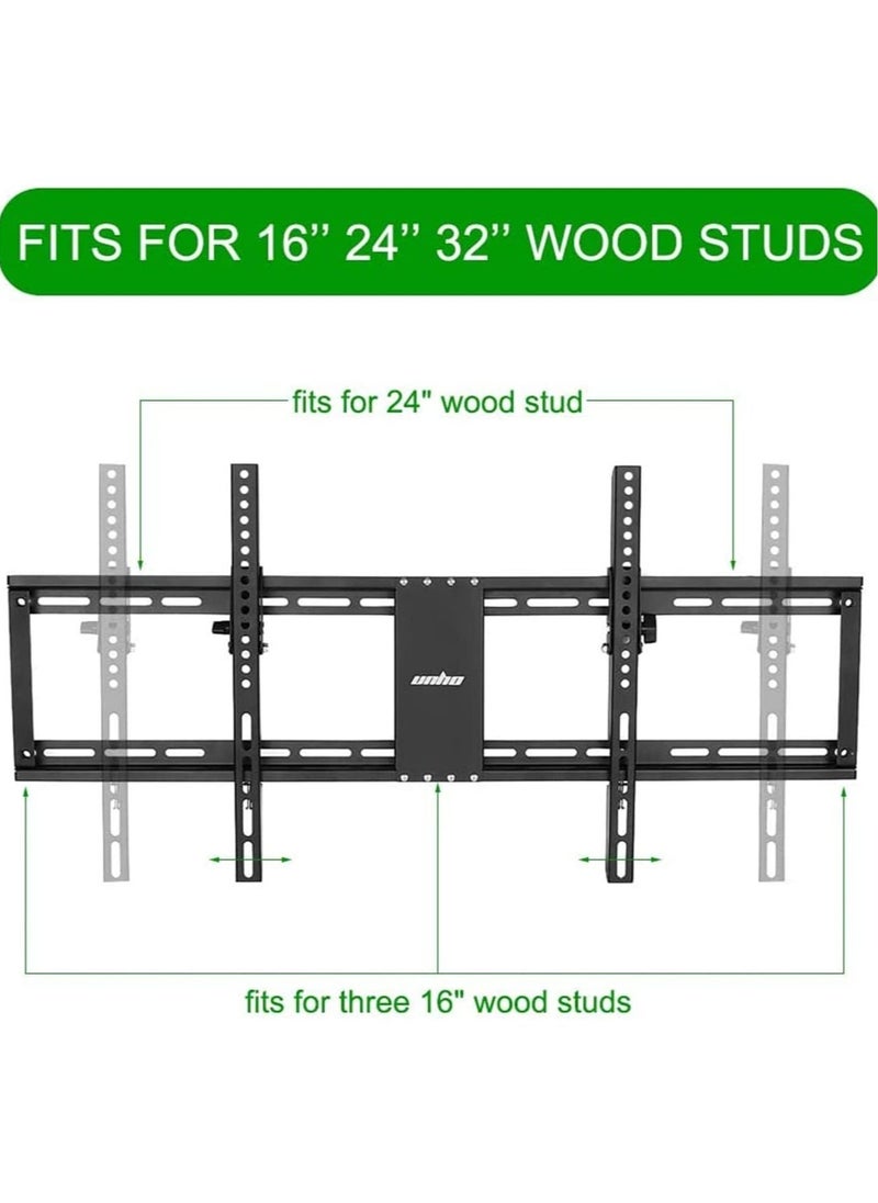 32-85" TV Wall Mount Bracket: Tilt Ultra Slim Fixed TV Mount for LED LCD OLED Plasma TVs with Spirit Level Super Strong 132 lbs Weight Capacity VESA up to 800 x 400 - Image 3