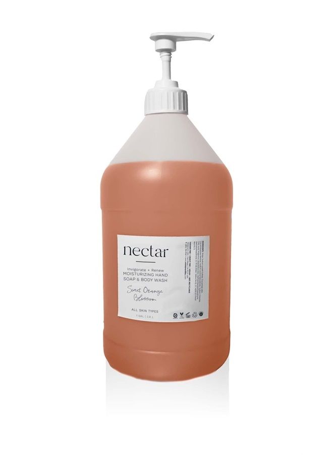 world amenities Nectar Hand Soap and Body Wash | 1 Gallon, 3.8L | Sweet Orange Blossom Refill Bottle With Pump, Hotel Amenities, Airbnb Rentals, Suitable for All Skin Types - 1 Gallon Pack - Image 1