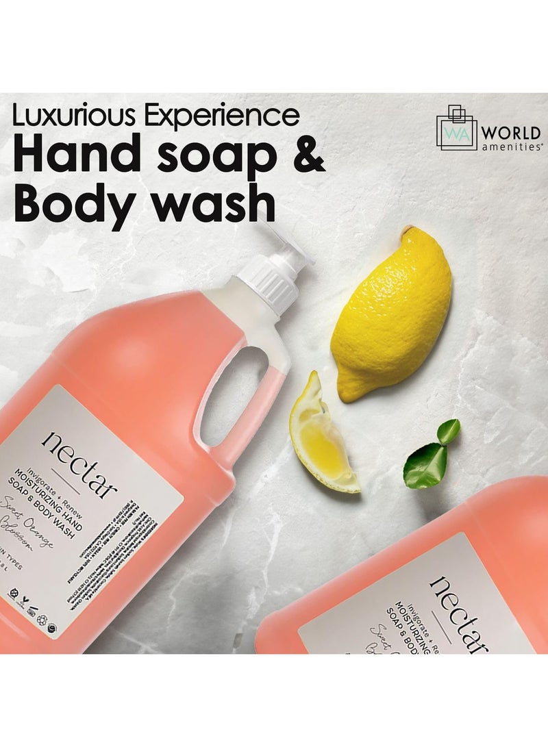 world amenities Nectar Hand Soap and Body Wash | 1 Gallon, 3.8L | Sweet Orange Blossom Refill Bottle With Pump, Hotel Amenities, Airbnb Rentals, Suitable for All Skin Types - 1 Gallon Pack - Image 3