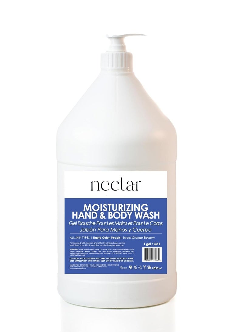 world amenities Nectar Hand Soap and Body Wash | 1 Gallon, 3.8L | Sweet Orange Blossom Refill Bottle With Pump, Hotel Amenities, Airbnb Rentals, Suitable for All Skin Types - 1 Gallon Pack - Image 2