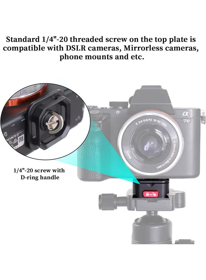 Claw Quick Release Plate Kit, Camera Tripod Mount QR Plate and Rapid Connect Clamp Adapter for DSLR/Mirrorless Cameras, Tripod, Monopod, Slider, Handheld Gimbal, Stabilizer, Ball Head - Image 2