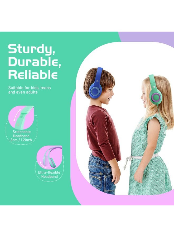 Over Ear Kids Headphones with HD Mic, 85/94dB Volume Limit Lightweight Kids Headphones with Comfortable Earpads, Foldable Design, Stereo and Premium Sound Quality for Boys Girls Teens Toddler - Image 3
