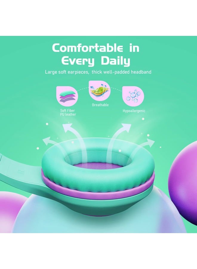 Over Ear Kids Headphones with HD Mic, 85/94dB Volume Limit Lightweight Kids Headphones with Comfortable Earpads, Foldable Design, Stereo and Premium Sound Quality for Boys Girls Teens Toddler - Image 5