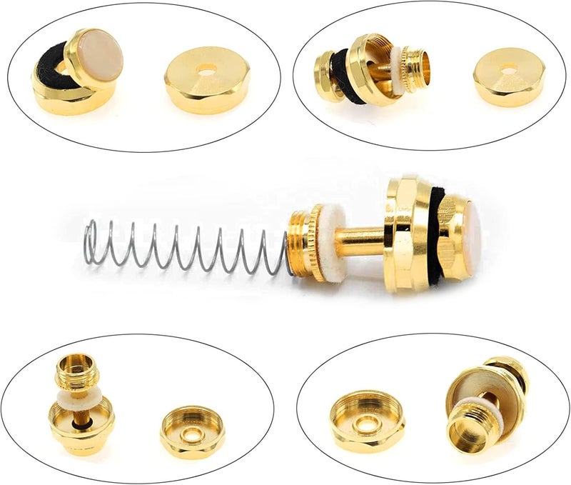 TUOREN Trumpet Valve System Replacement Parts Set of 24pcs - Gold - Image 4