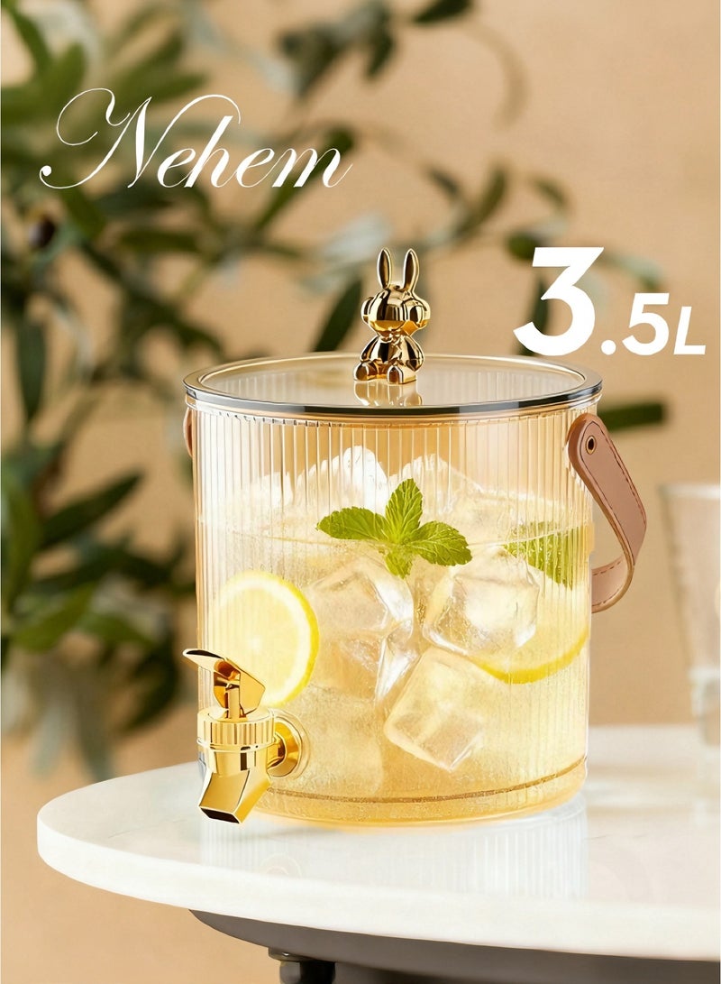 نيم موزع مشروبات ٥ لتر + ٣.٥ لتر (٢ قطعة / 2 قطع) - جك عصير مع صنبور للعصائر الطازجة والمشروبات الباردة | خفيف ومحمول للنزهات، التخييم، الحفلات والمنزل - Image 2